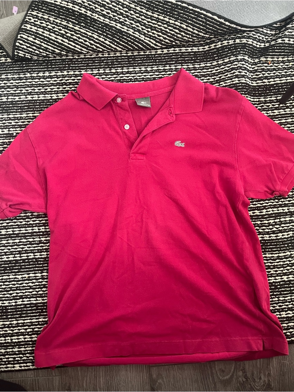Lacoste Men's Bright Pink Short-Sleeve Polo